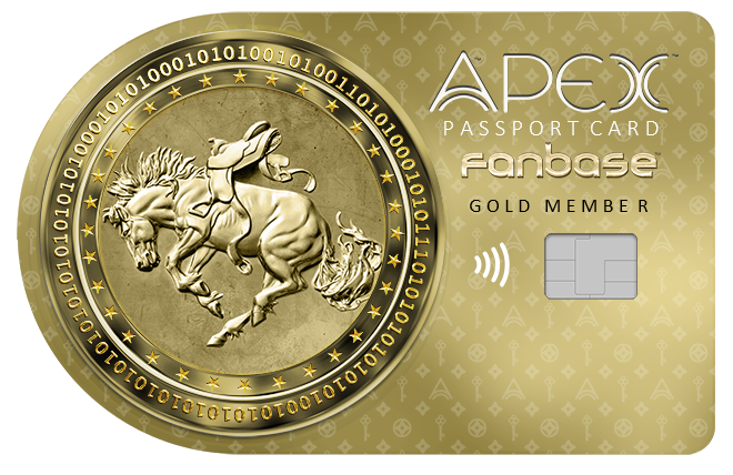 Apex Fanbase card front, Rodeo Gold Member